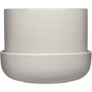 Iittala Nappula Blumentopf mit Untersetzer H18,4 cm, Hellgrau