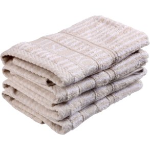 Home by Ilse Jacobsen Vaskeklud 4 stk. 30x30 cm, Sand/Beige