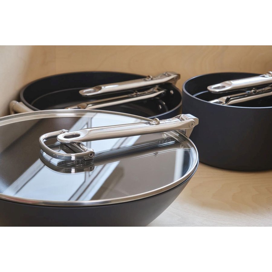 Joseph Joseph Space Non-stick Wokpande m. Foldbart H�ndtag, Midnight Blue
