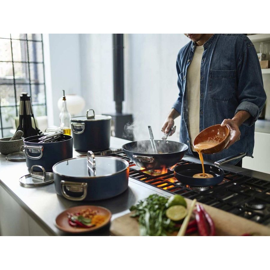 Joseph Joseph Space Non-stick Stegepande m. Foldbart H�ndtag 20 cm, Midnight Blue
