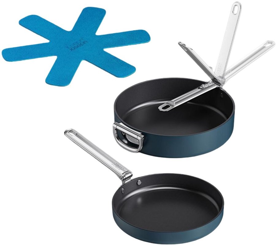 Joseph Joseph Space Non-stick Sauterpande m. Foldbart H�ndtag 2 stk, Midnight Blue