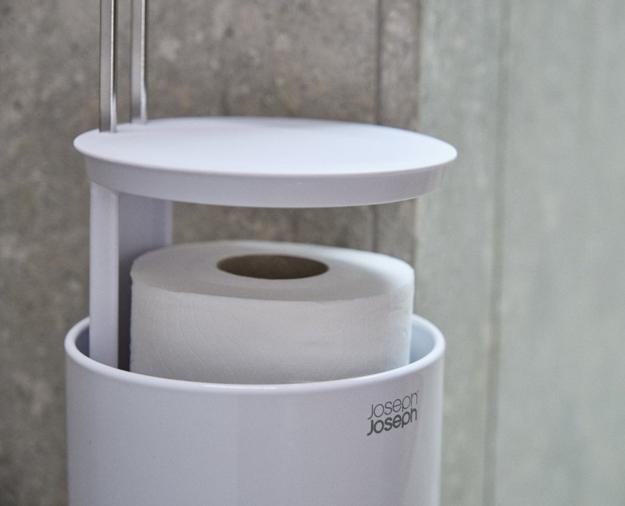 Joseph Joseph EasyStore Fritst�ende Toiletrulleholder H65 cm, Hvid