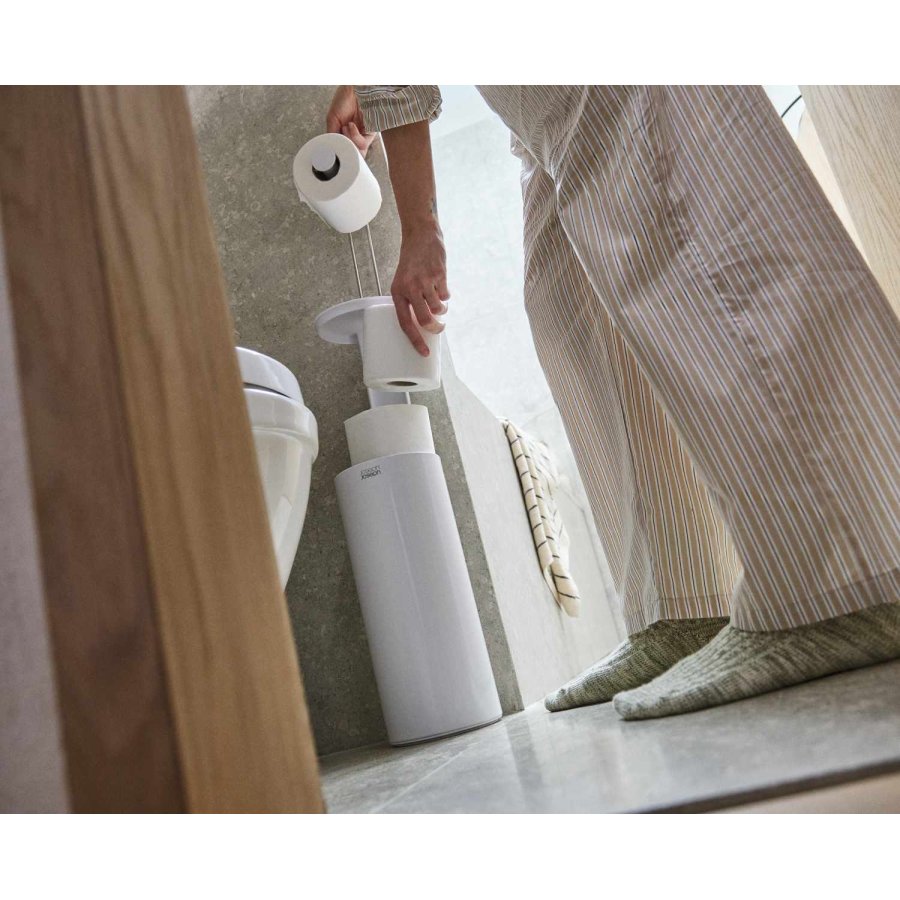 Joseph Joseph EasyStore Fritst�ende Toiletrulleholder H65 cm, Hvid