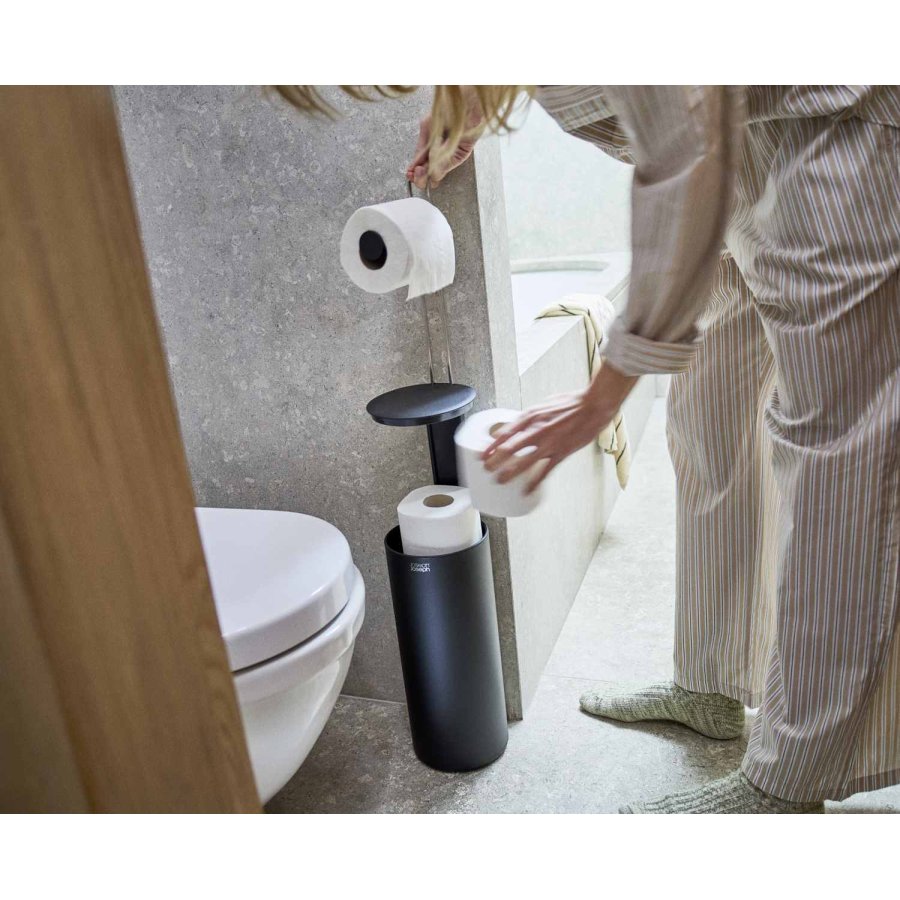 Joseph Joseph EasyStore Fritst�ende Toiletrulleholder H65 cm, Sort