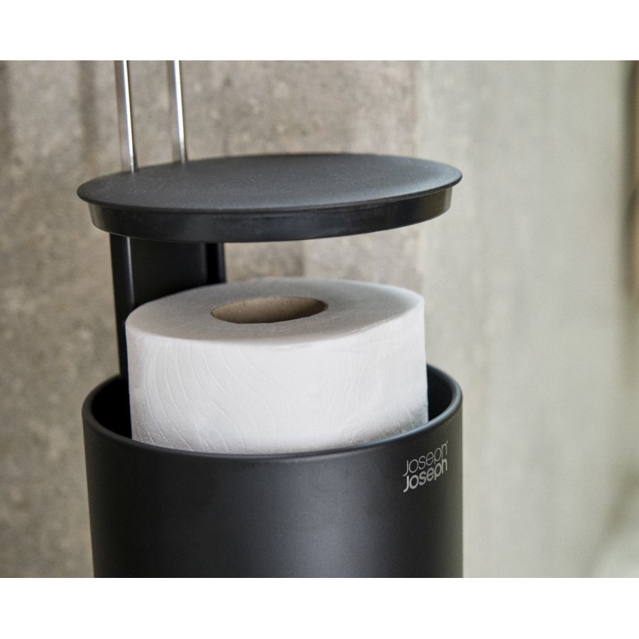 Joseph Joseph EasyStore Fritst�ende Toiletrulleholder H65 cm, Sort