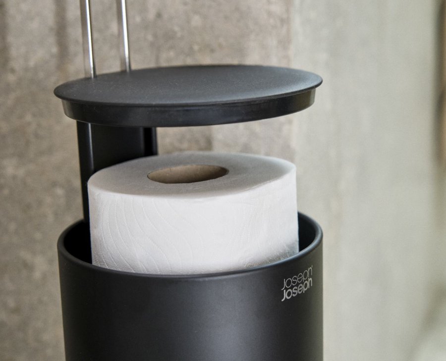 Joseph Joseph EasyStore Fritst�ende Toiletrulleholder H65 cm, Sort