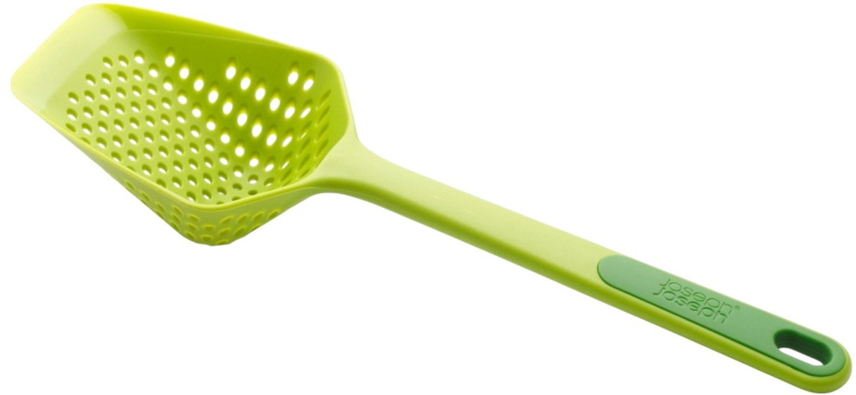 Joseph Joseph Scoop Plus - Passoire Égouttoir Et Collecteur Résistant à La Chaleur Noir Large