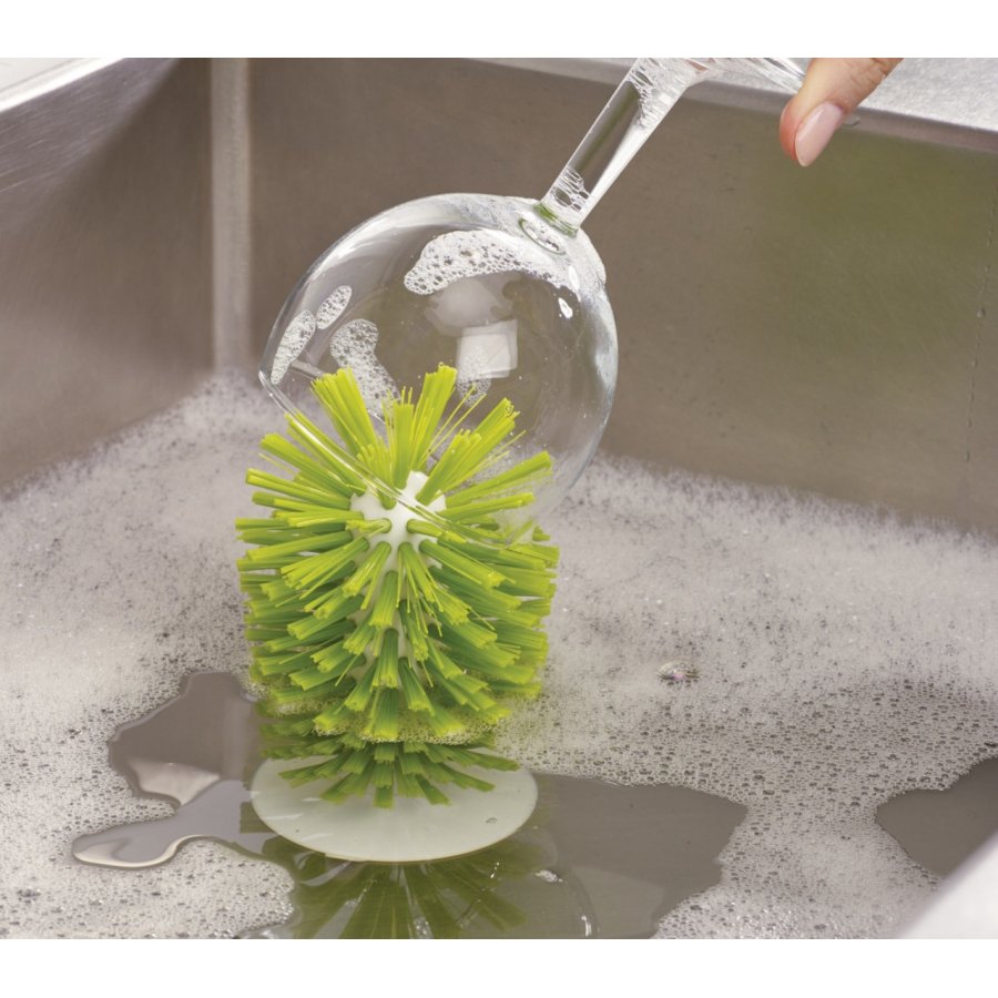 Joseph Joseph Brush-up Opvaskeb�rst til glas 16 cm, hvid/gr�n