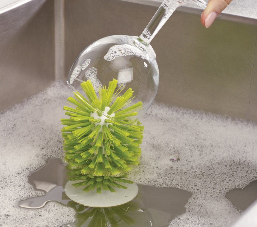 Joseph Joseph Brush-up Opvaskeb�rst til glas 16 cm, hvid/gr�n