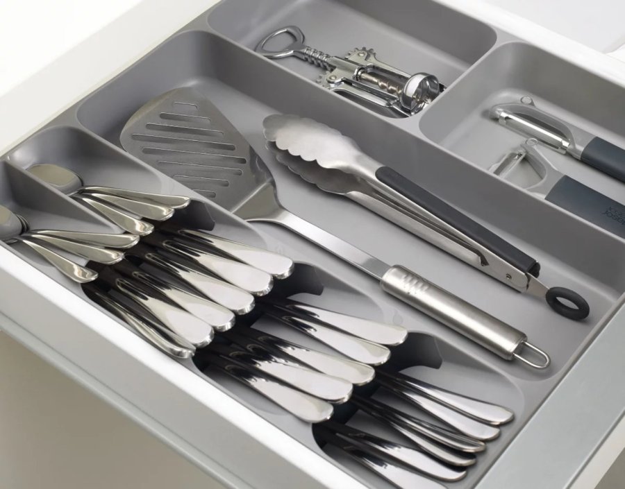 Joseph Joseph DrawerStore Besteck-, Utensilien- und Gadget-Organizer, Grau