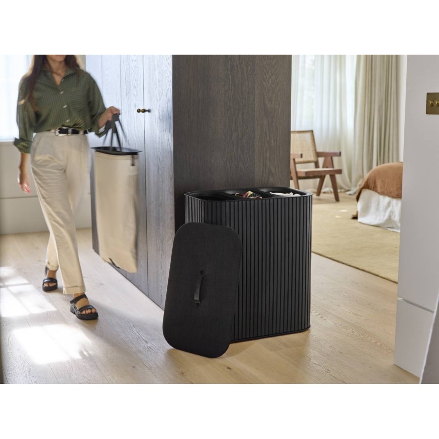 Joseph Joseph Tota Luxe Trio Vasketjskurv 90 L, Sort