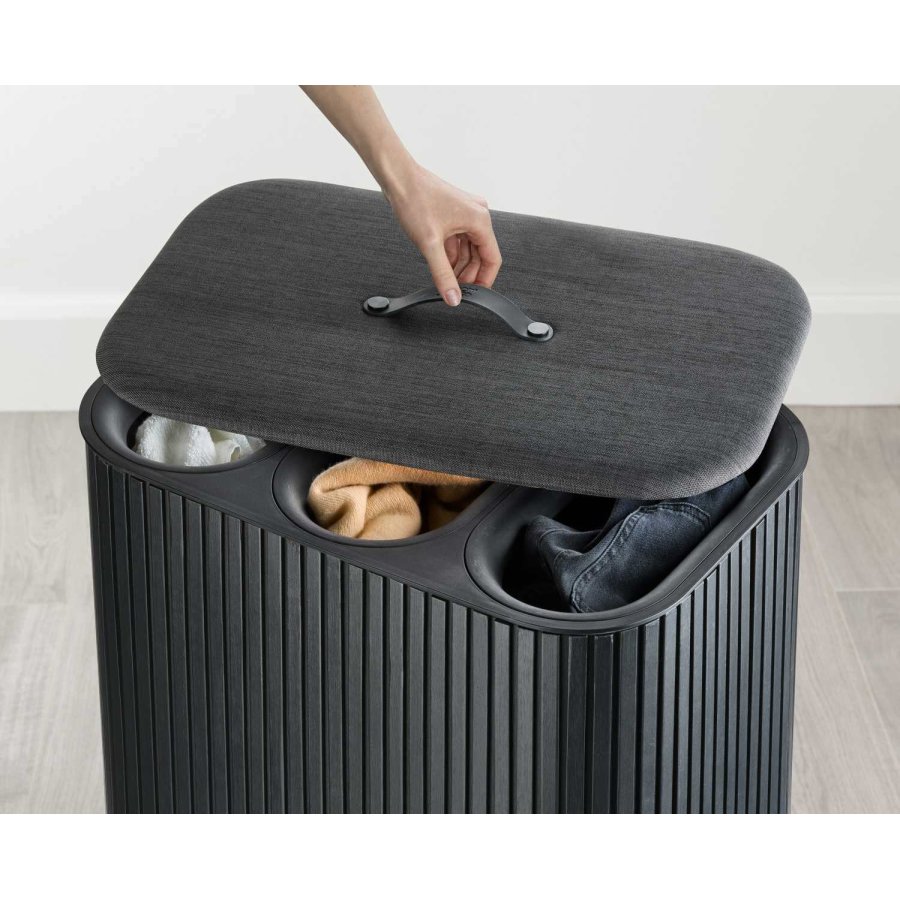 Joseph Joseph Tota Luxe Trio Vasketjskurv 90 L, Sort