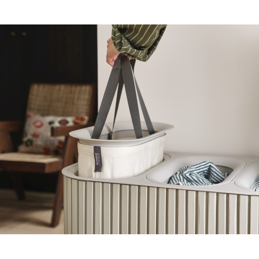 Joseph Joseph Tota Luxe Trio Vasketjskurv 90 L, Ecru