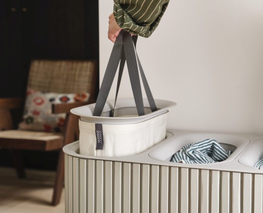 Joseph Joseph Tota Luxe Trio Vasketjskurv 90 L, Ecru