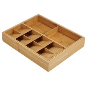 Joseph Joseph DrawerStore Erweiterbarer Besteckeinsatz 40 cm, Bambus