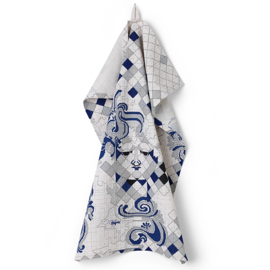 Bj�rn Wiinblad Viskestykke Bl�, 50x70 cm