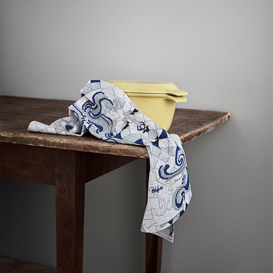 Bj�rn Wiinblad Viskestykke Bl�, 50x70 cm