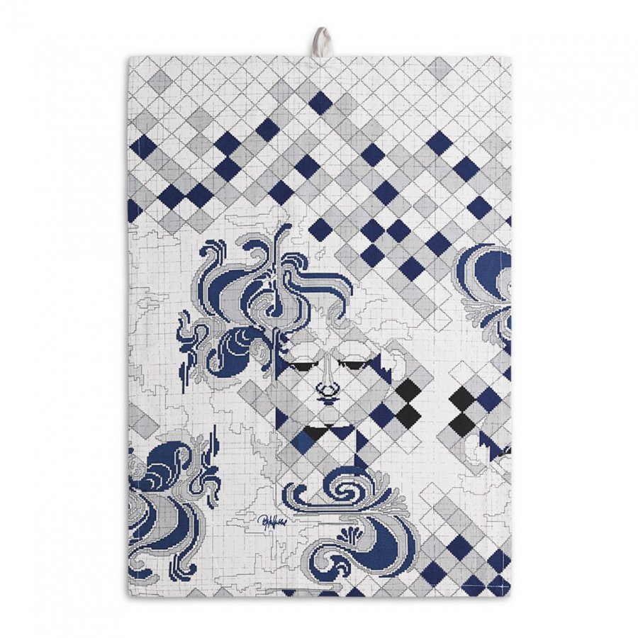 Bj�rn Wiinblad Viskestykke Bl�, 50x70 cm