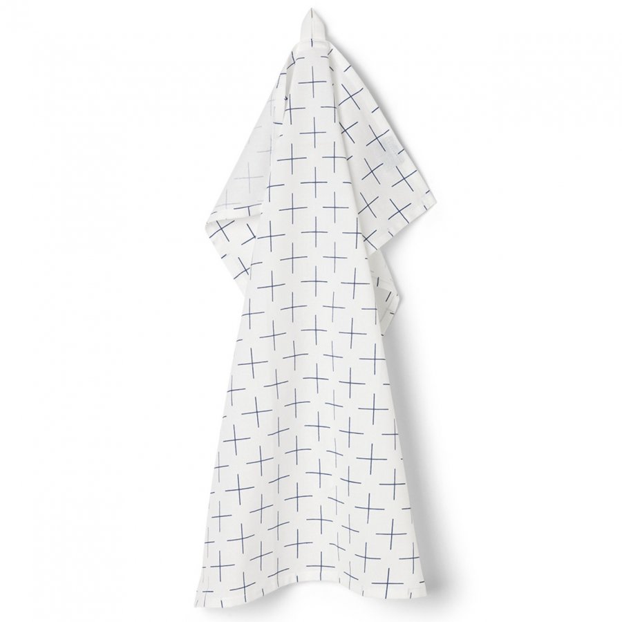 Juna Antic Cross Viskestykke White/twilight blue, 50x70 cm