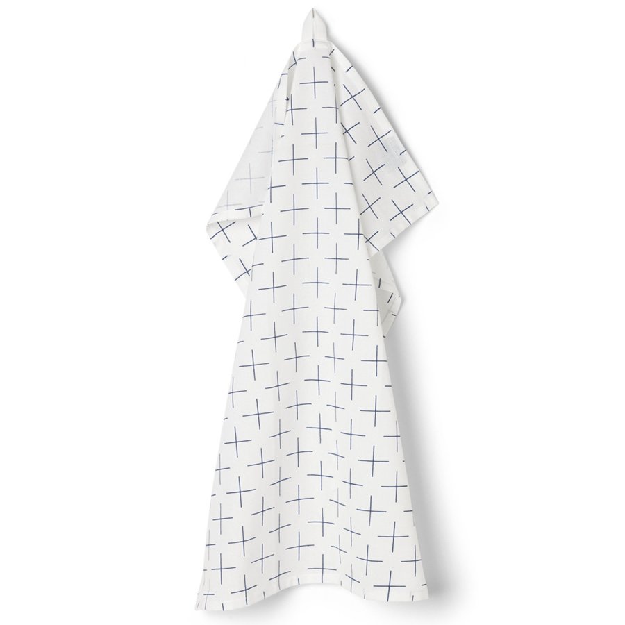 Juna Antic Cross Viskestykke White/twilight blue, 50x70 cm