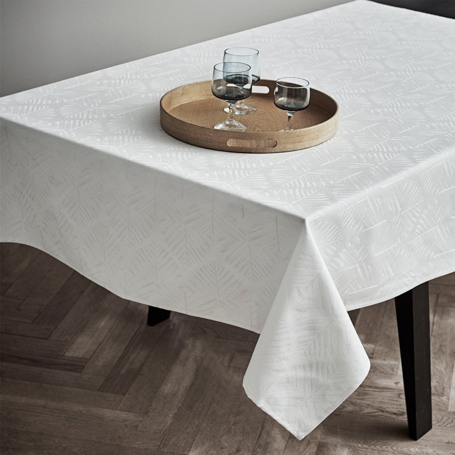 Damask Dug Lea Hvid 150x370cm