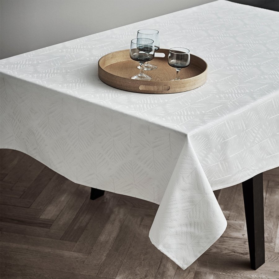 Damask Dug Lea Hvid 150x370cm