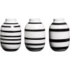 Kähler Omaggio Minivase 3 stk. H8,5 cm, Sort