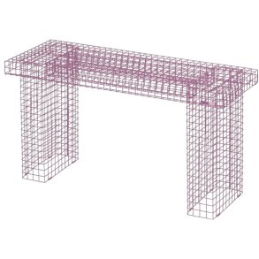 KALAGER Design WIRE Bank 90 cm, Pink