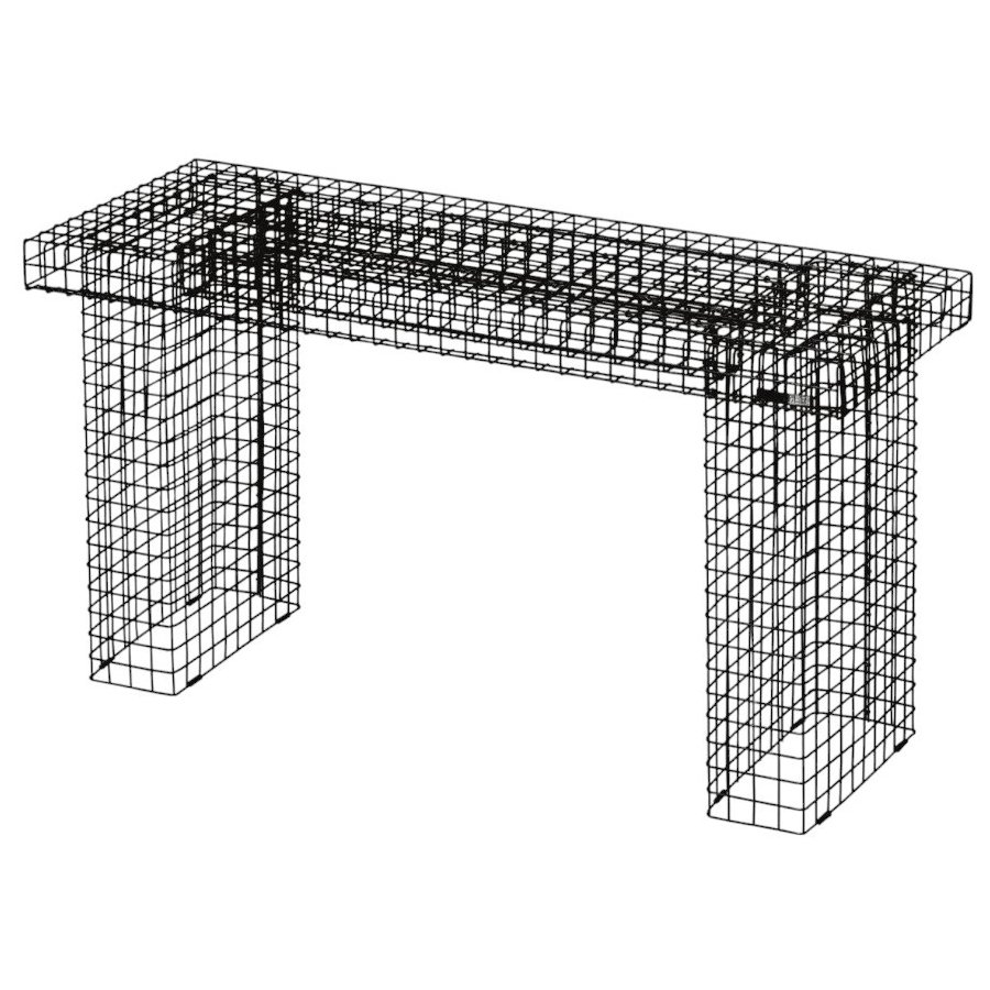 KALAGER Design WIRE Bnk 90 cm, Sort
