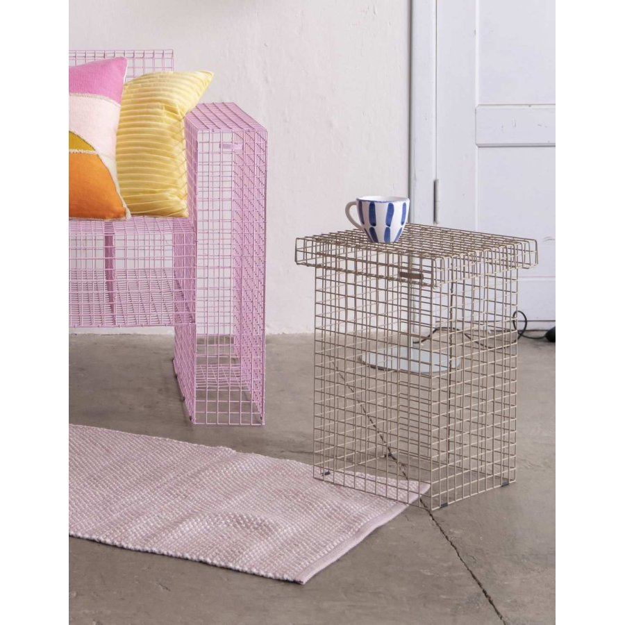 KALAGER Design WIRE Hocker H50 cm, Cremebeige