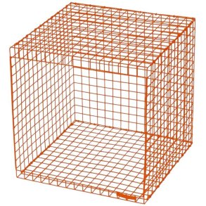 KALAGER Design WIRE CUBIC Module Kastje 38,5x38,5 cm, Orange