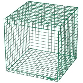 KALAGER Design WIRE CUBIC Module Kastje 38,5x38,5 cm, Signal Green