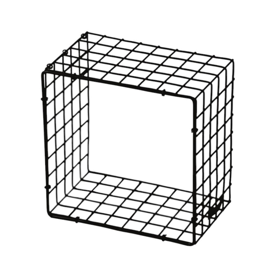 KALAGER Design WIRE SQUARE Wandregal 21x21 cm, Schwarz