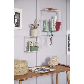 KALAGER Design WIRE SQUARE Hylde 31x31 cm, Creme Beige