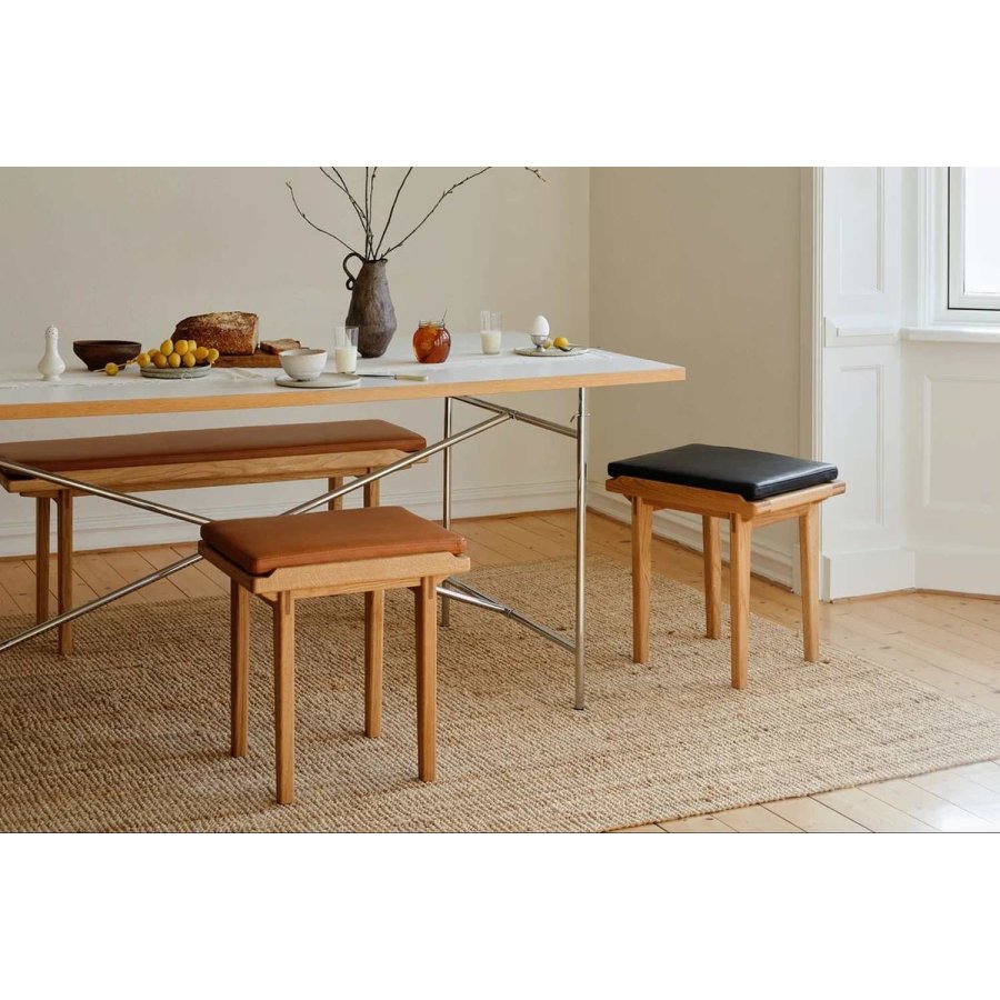 Kath & Andersen KA53 Hocker H46 cm, Geölte Eiche/Cognac