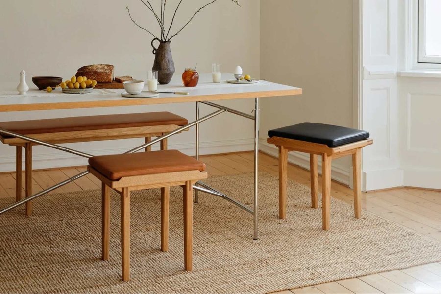 Kath & Andersen KA53 Hocker H46 cm, Geölte Eiche/Cognac