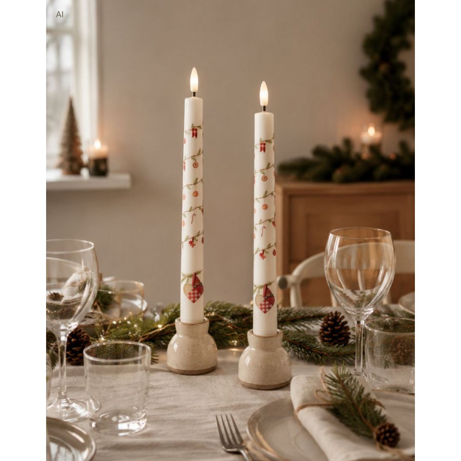Klarborg Kronelys LED 2 stk. �2/H25 cm