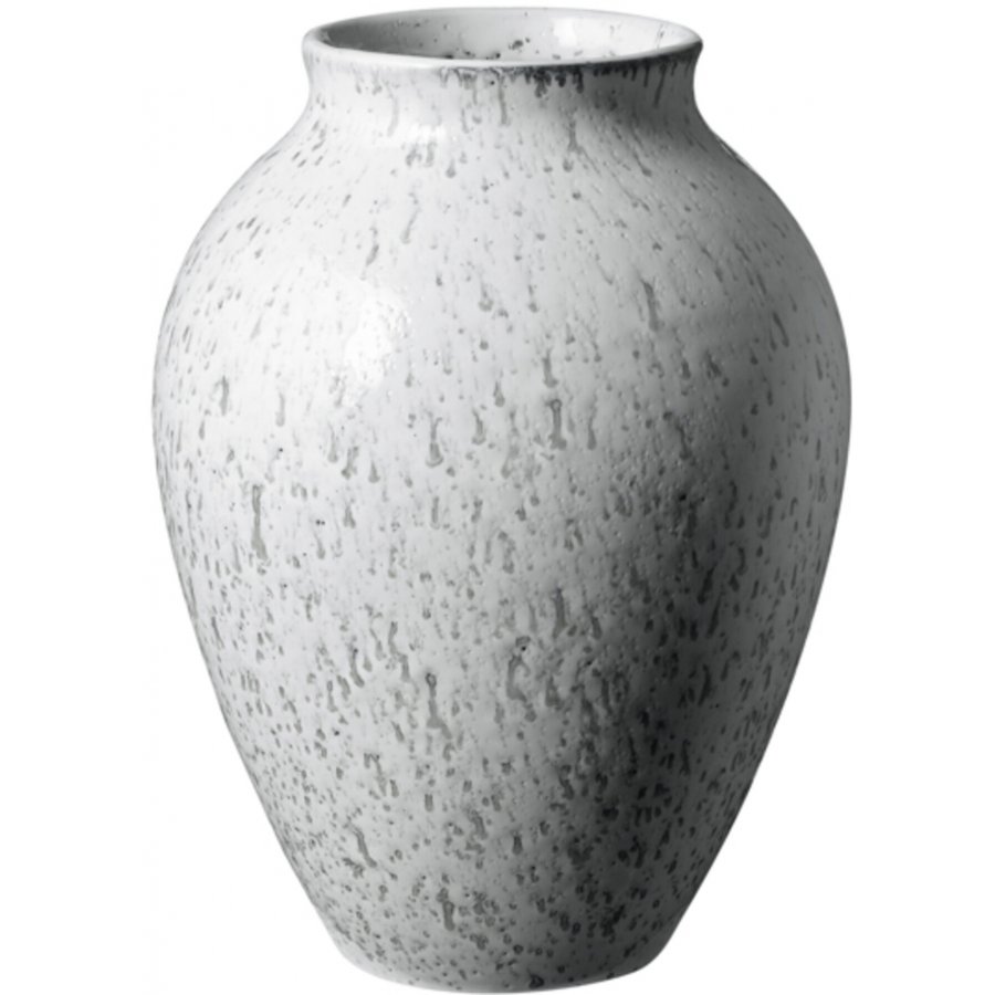 Knabstrup Keramik Vase 20 cm, Hvid/Gr