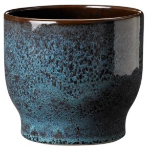 Knabstrup Keramik Blumentopf H15 cm, Meeresgrn