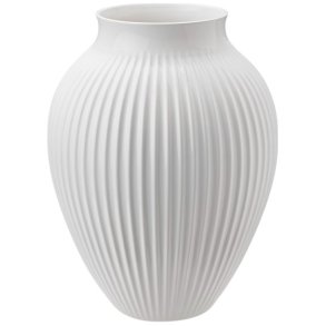 Knabstrup Keramik Vase mit Rillen 27 cm, Wei