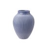 Knabstrup Keramik Vase mit Rillen 27 cm, Lavendelblau