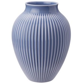 Knabstrup Keramik Vase mit Rillen 27 cm, Lavendelblau