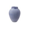 Knabstrup Keramik Vase mit Rillen 20 cm, Lavendelblau