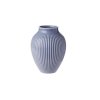 Knabstrup Keramik Vase mit Rillen 12,5 cm, Lavendelblau