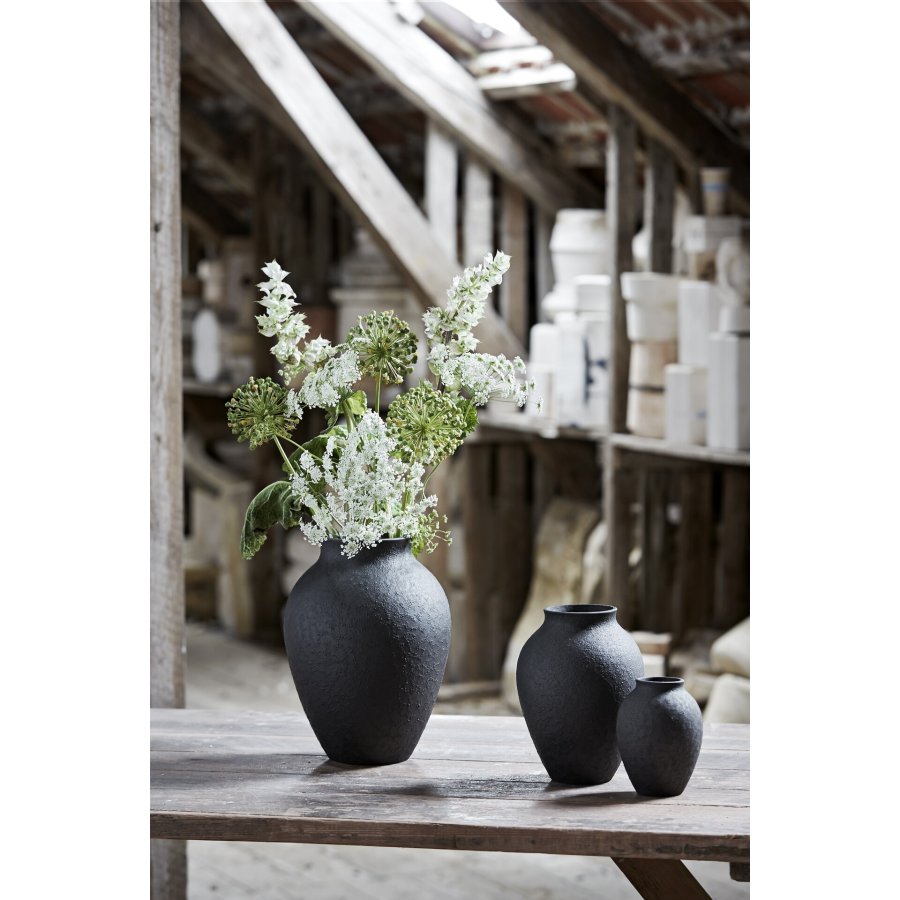 Knabstrup Keramik Vase 20 cm, Schwarz