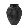 Knabstrup Vase mit Rillen H35 cm, Schwarz