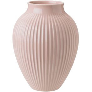 Knabstrup Keramik Vase mit Rillen H27 cm, Rosa