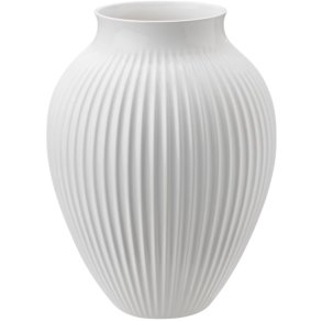 Knabstrup Keramik Vase mit Rillen H35 cm, Wei