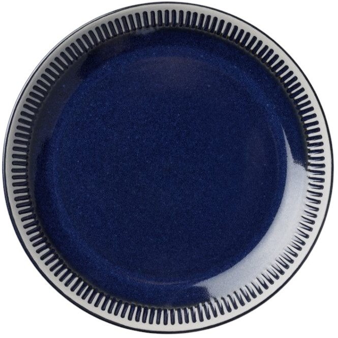 Knabstrup Keramik Colorit Tallerken 19 cm, Navy Bl�