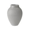 Knabstrup Vase m. Riller H12,5 cm, Gr